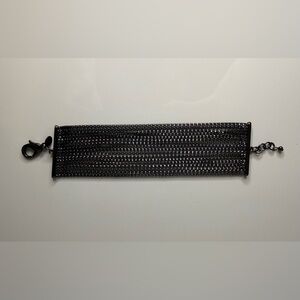 Black or Dark Gun Metal Multi-Row Chain Bracelet